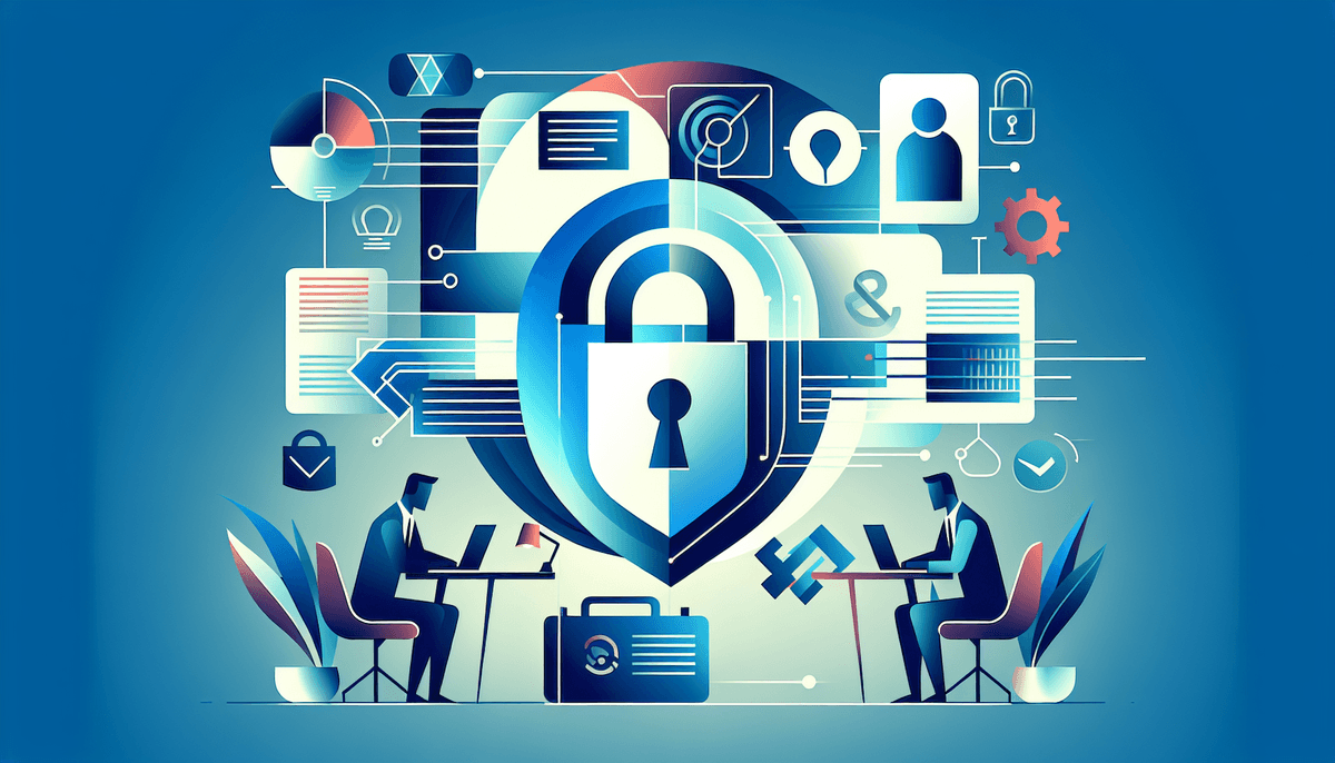 A professional abstract illustration representing the concept of The Core Issues in Privacy & Cybersecurity.Visual conte...