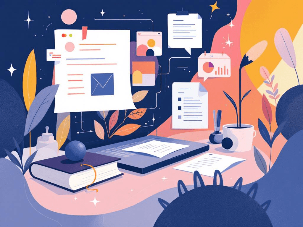 A professional abstract illustration representing the concept of Staring at three lines of notes? in AI Tools for Professi...